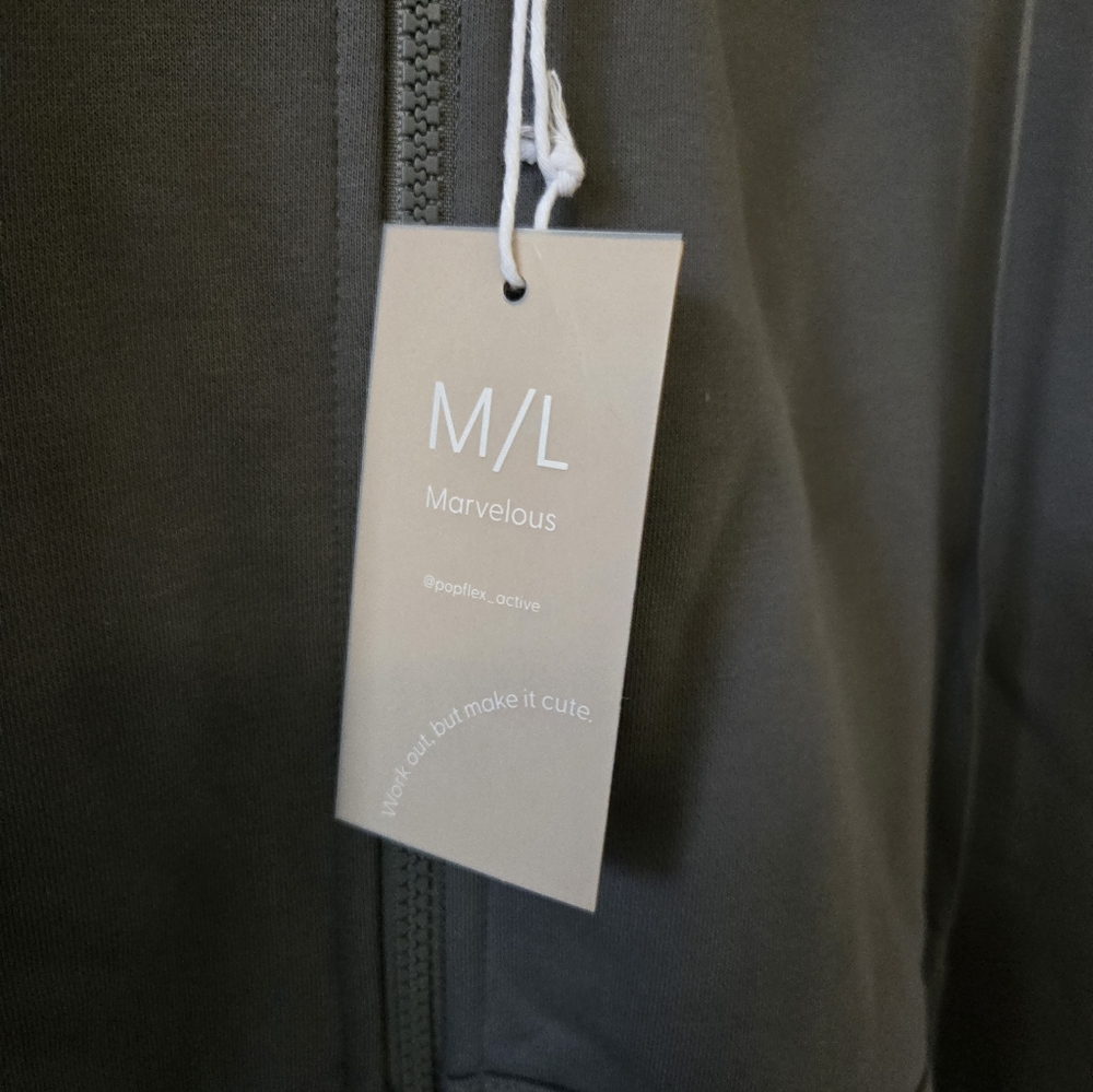 NWT Popflex Zip Cloud Hoodie Smoke - Picture 2 of 5